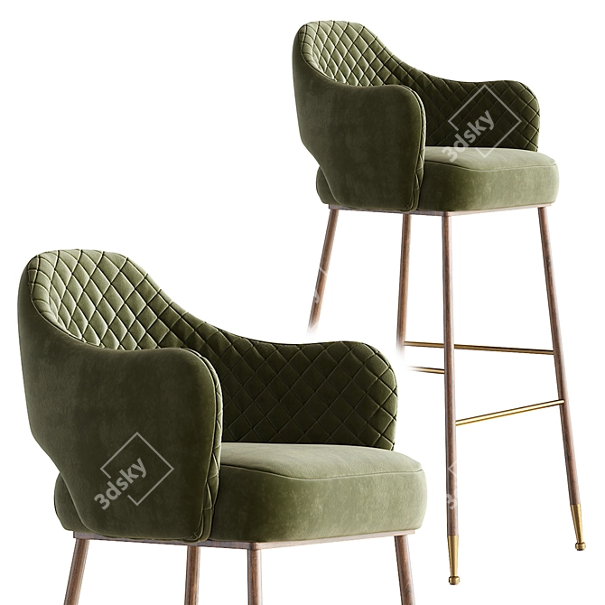 Sleek and Stylish Barstool 3D model image 3