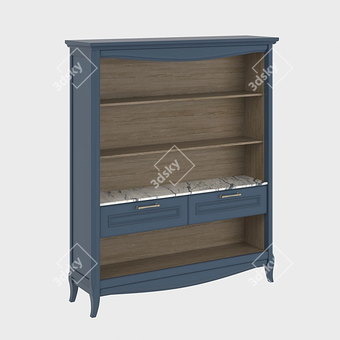 Vintage-inspired Shelving Unit with Beautiful Color Palette 3D model image 1