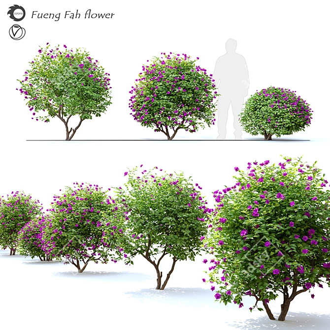 Vibrant Bougainvillea Flower 3D model image 1