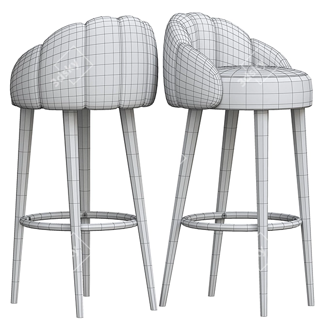 Elegant Olympia Bar Stool 3D model image 4