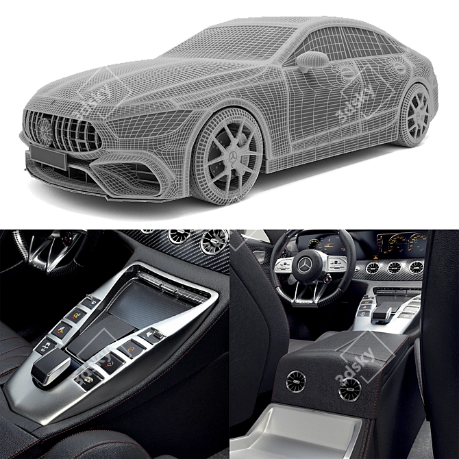 Luxury Performance: Mercedes AMG GT 63 S 3D model image 5