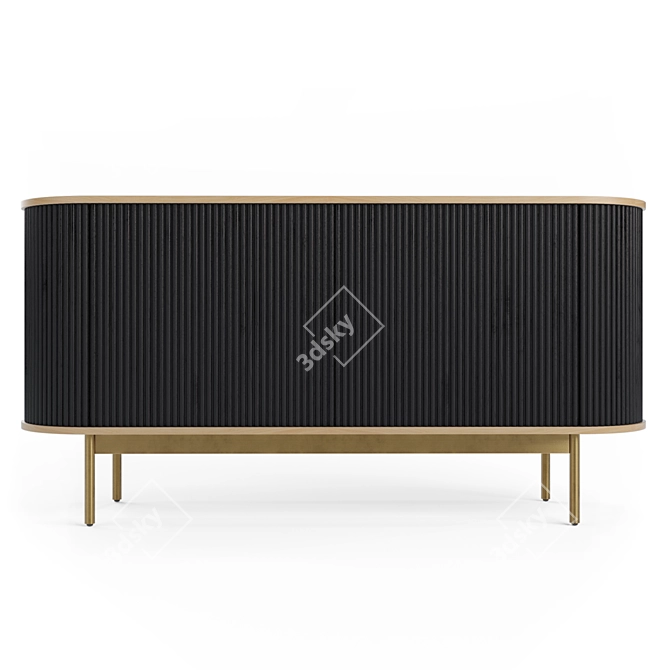 Modern Ribbed Sideboard: Walton (Crate & Barrel) 3D model image 2