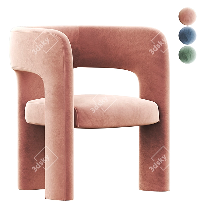 Elegant Dunloe Chair: Sleek Design & Unmatched Comfort 3D model image 1