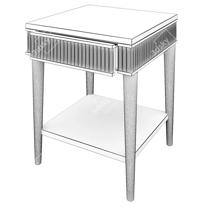 Mausam Bedside Table: Elegant & Versatile 3D model image 4