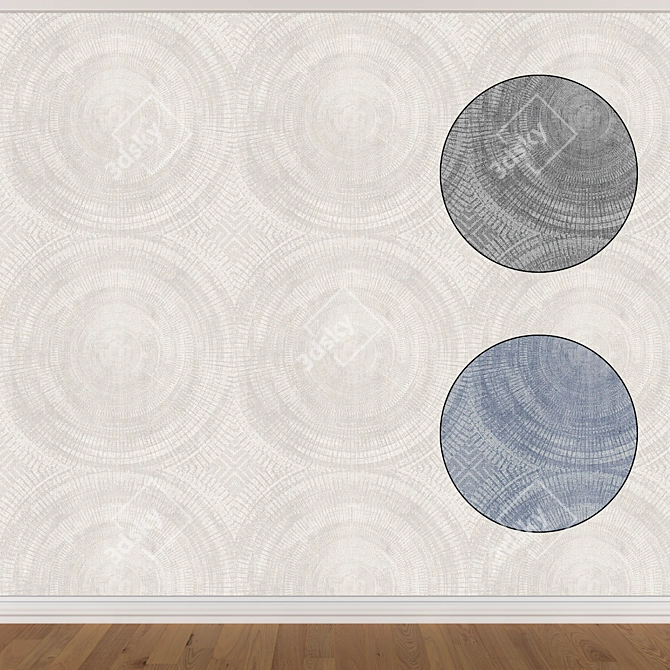 Versatile Wallpaper Set - 3 Colors 3D model image 1