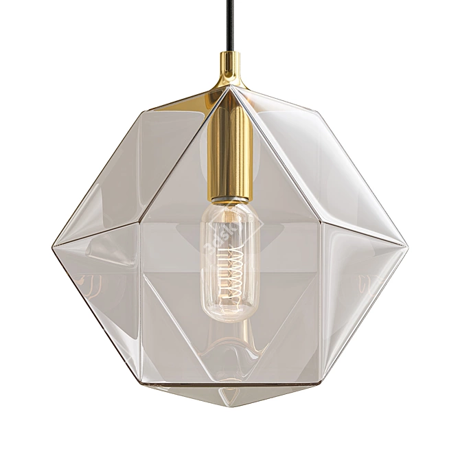 Elegant Crystal Pendant Light 3D model image 1