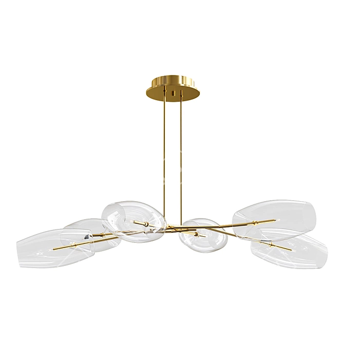 European Style Glass Chandelier 3D model image 1