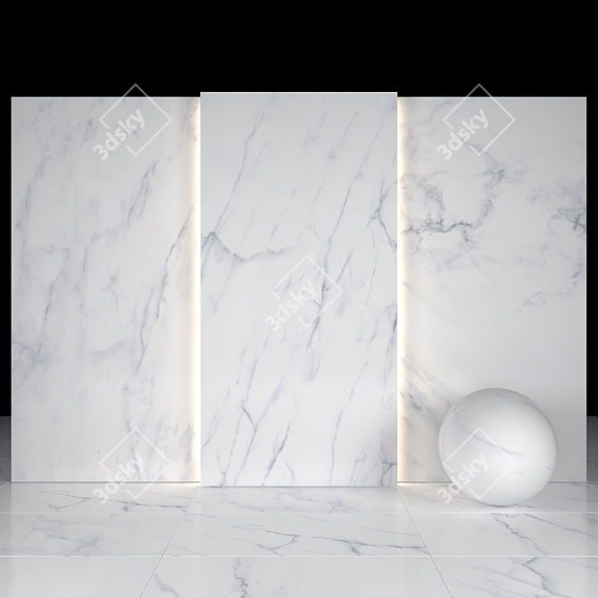 Antique Carrara White Texture Slabs 3D model image 1