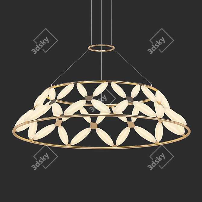 Elegant LED Chandelier 3D model image 1