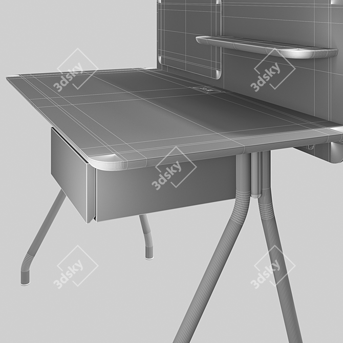 Sleek Desktop Desk with Divider 3D model image 3