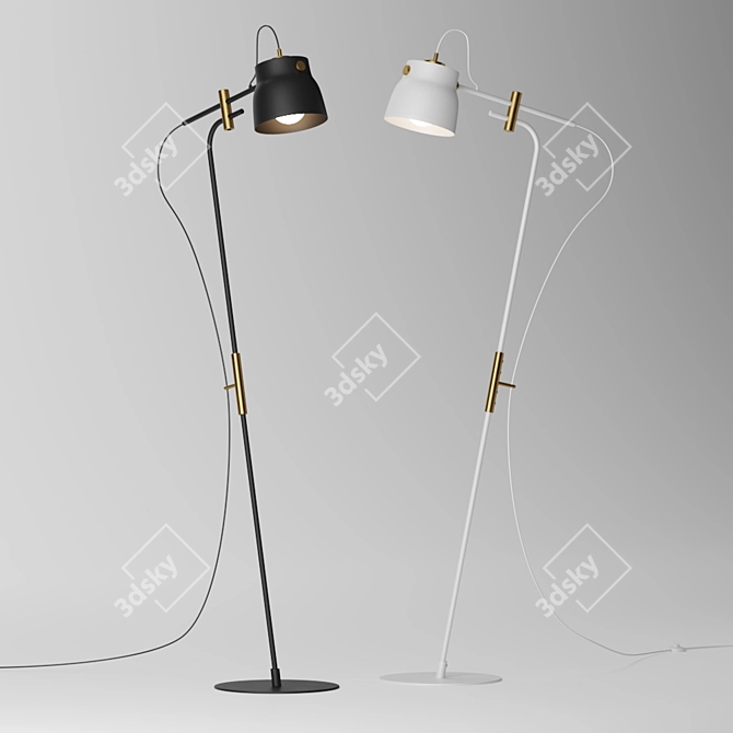 Industrial Metal Floor Lamp - Ram Flor 3D model image 1