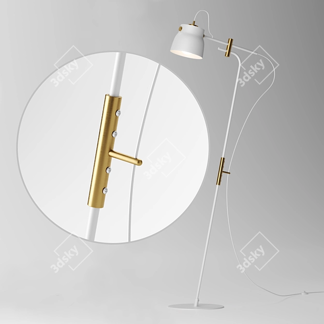 Industrial Metal Floor Lamp - Ram Flor 3D model image 3