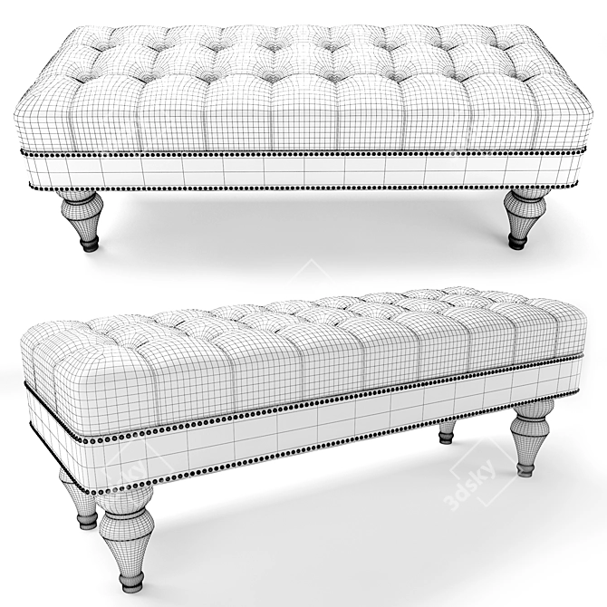 Title: Classic Style Bench (120x46x45 cm) 3D model image 4