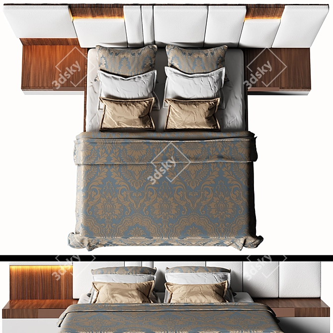 Modern Millimeter Bed 2015 3D model image 3