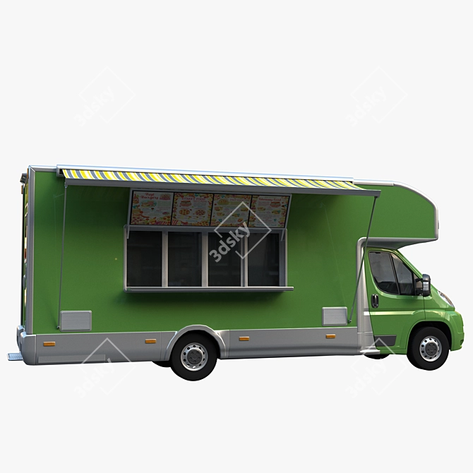 Compact Food Truck Vehicle 3D model image 4