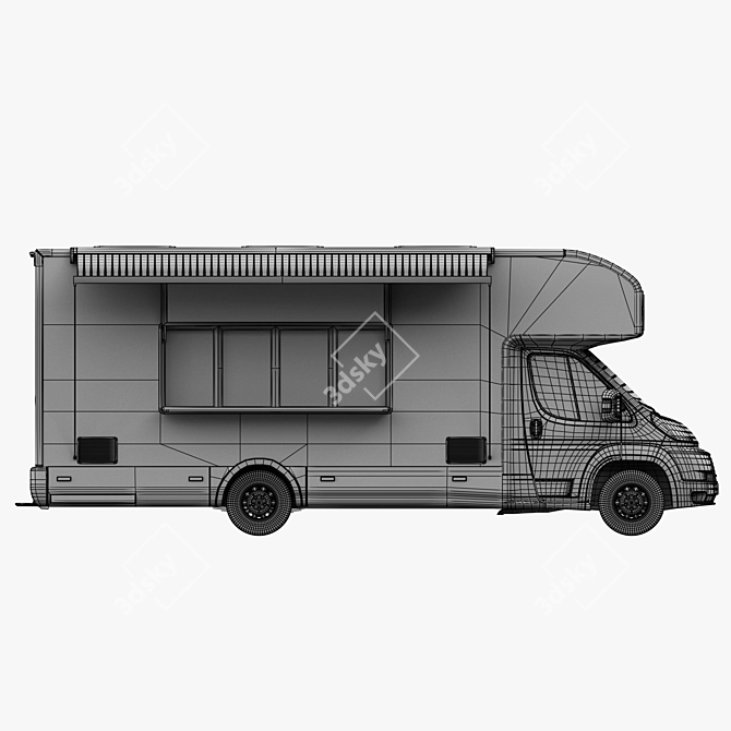 Compact Food Truck Vehicle 3D model image 5