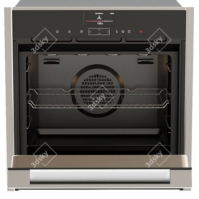 Neff Technique Set: Oven, Microwave, Induction Hob, Hood & Fridge 3D model image 4