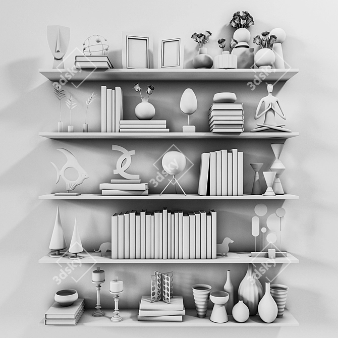 Sleek Shelves: Vray & Corona Compatible 3D model image 3