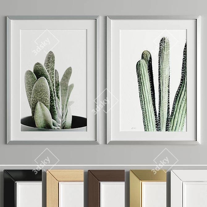 Modern Art Frame A09: Versatile Materials, Multiple Sizes 3D model image 2