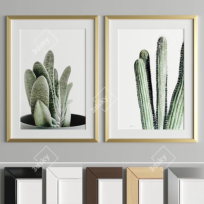 Modern Art Frame A09: Versatile Materials, Multiple Sizes 3D model image 5