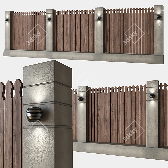 Modern Loft Fence Design 3D model image 1