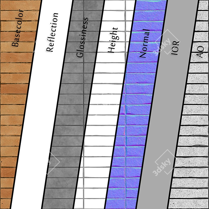 Title: PBR Brick Textures Pack 3D model image 3