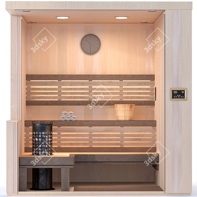 Luxury Sauna Experience 3D model image 3