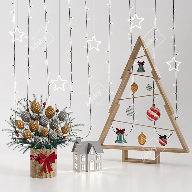 Festive Christmas Decor 3D model image 1