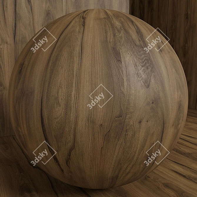 Walnut Wood Set: Seamless Material for Box Scene 3D model image 2