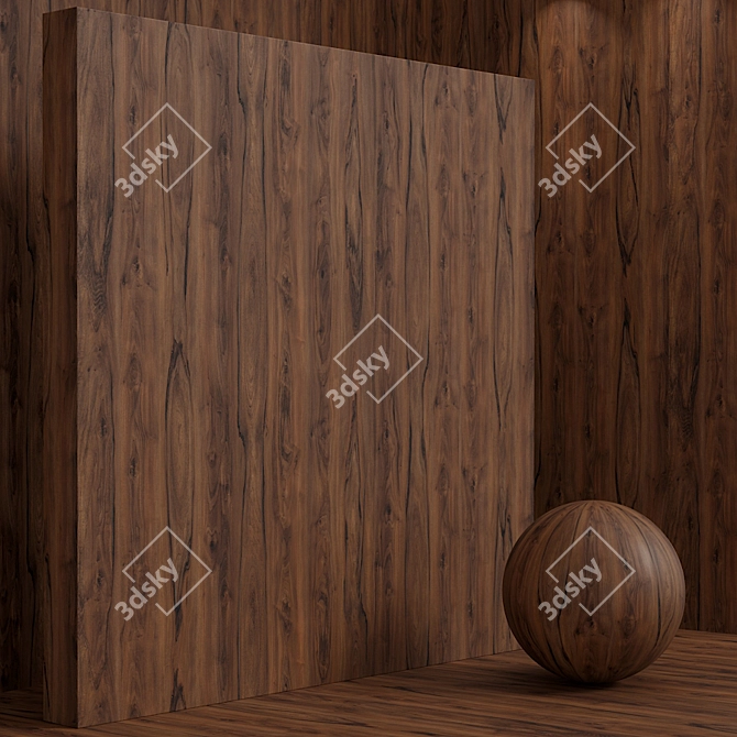 Walnut Wood Set: Seamless Material for Box Scene 3D model image 3