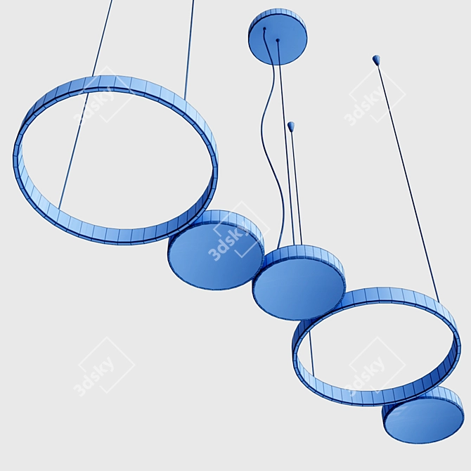 Metallic Brilliance: Mavis Triple Globe LED Pendant 3D model image 2