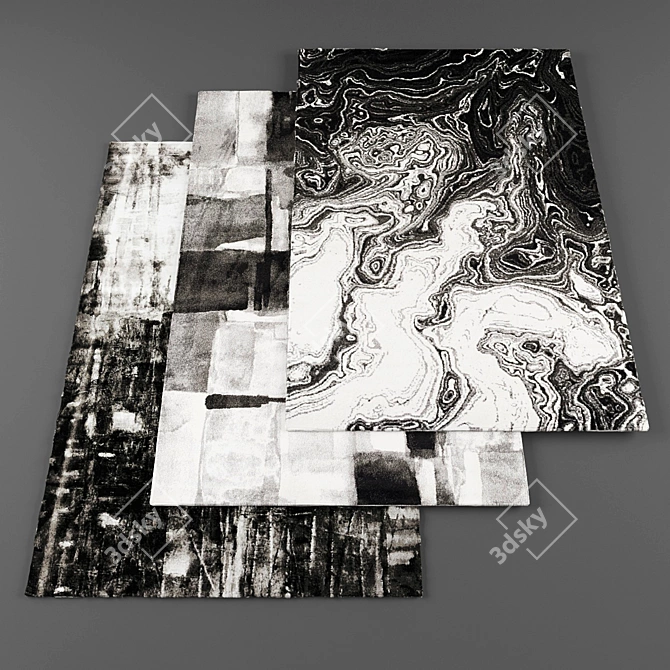 High-Resolution Rugs Set - 4 Pieces 3D model image 1