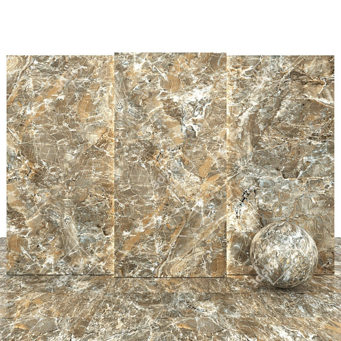 Jupiter Brown Marble Slabs & Tiles 3D model image 1