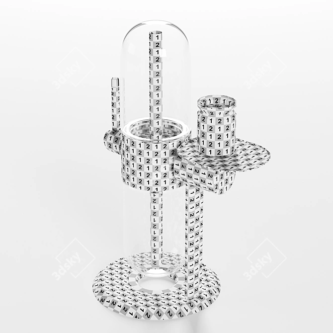 360° Glass Gravity Hookah 3D model image 4