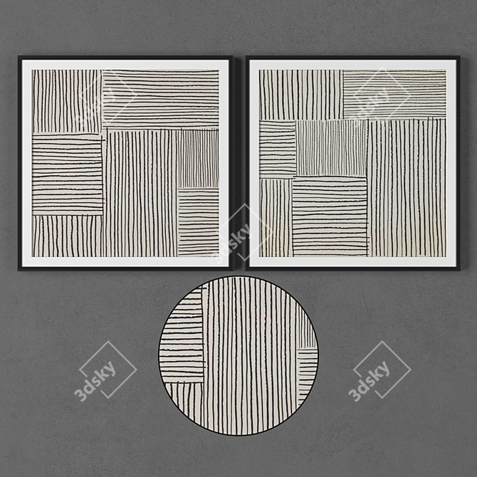 Elegant Frames Set for Art 3D model image 1