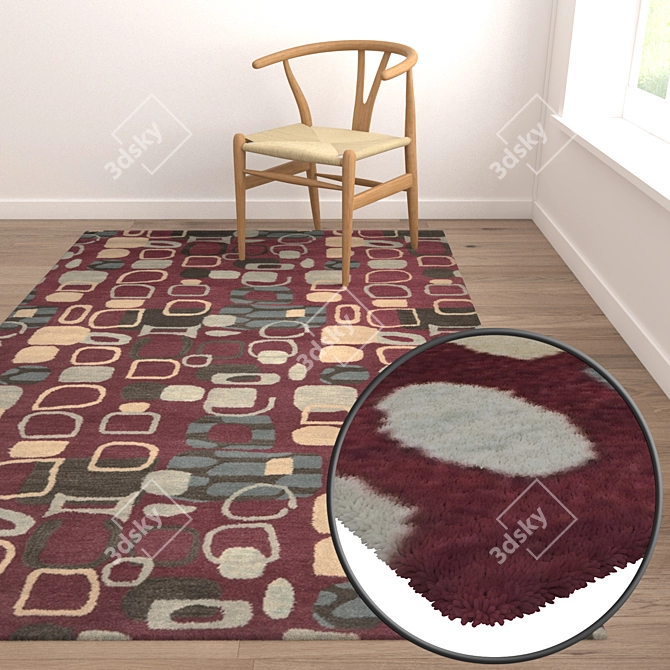 Luxury Carpet Set: High-Quality Textures for Various Perspectives 3D model image 5