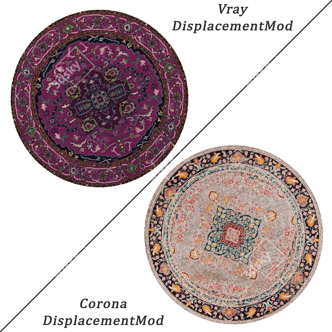 6-Piece Round Carpets Set 3D model image 2