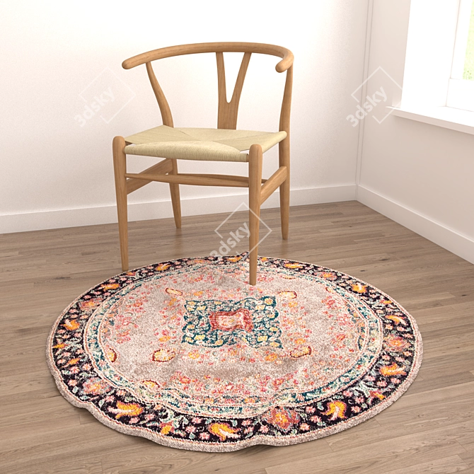 6-Piece Round Carpets Set 3D model image 4