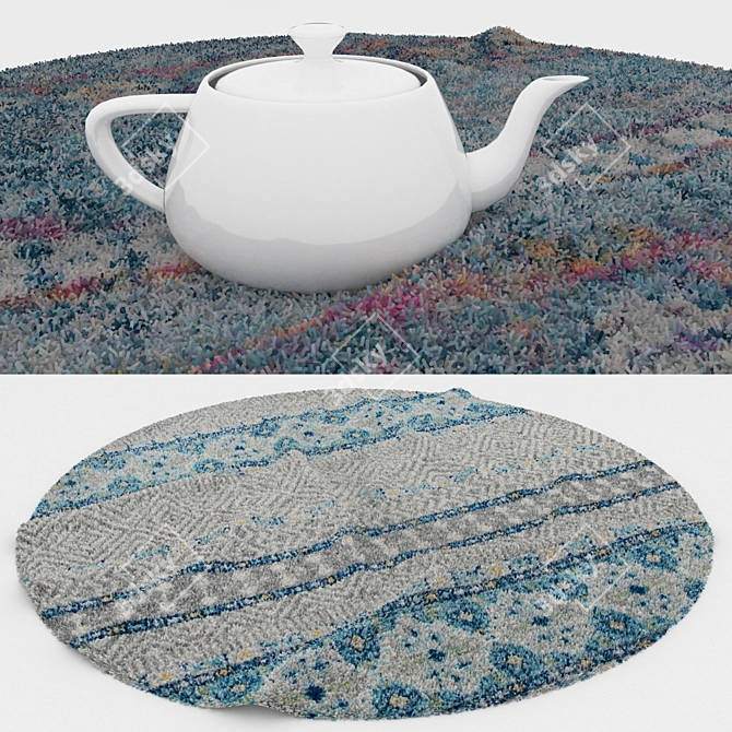 Round Carpets Set: Versatile and Realistic 3D Designs 3D model image 3