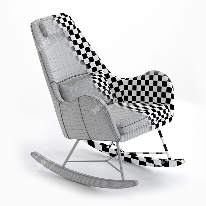Cozy Sherst Beige Rocking Chair 3D model image 5