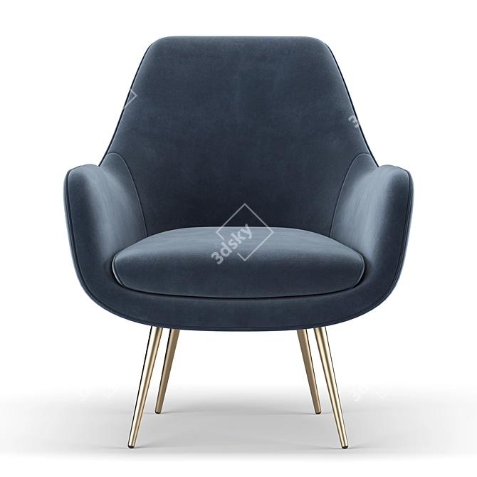 Modern Moby Accent Armchair 3D model image 3