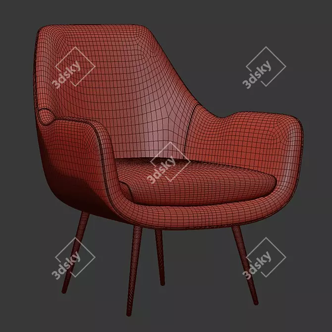 Modern Moby Accent Armchair 3D model image 4