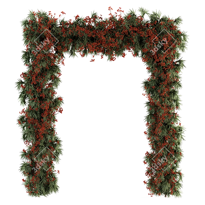 Festive Porch Plants Set 3D model image 1