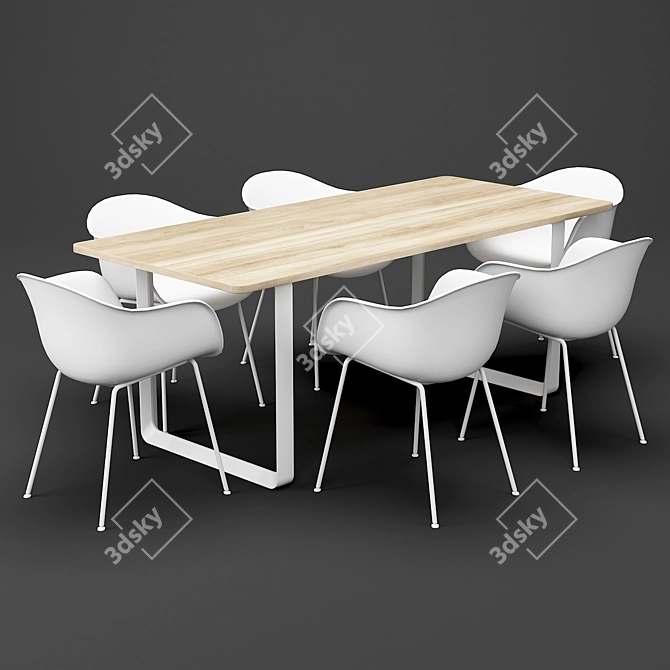 Modern Dining Table Set 3D model image 1