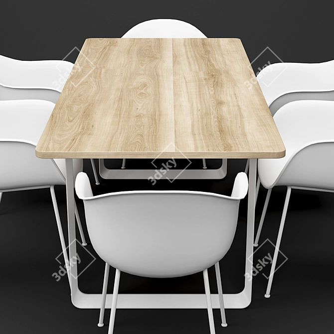 Modern Dining Table Set 3D model image 2