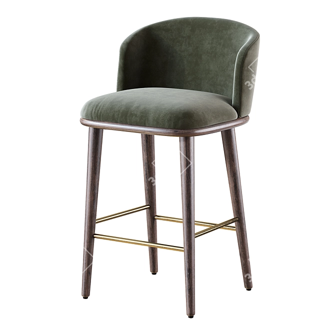 Elegant Arven Bar Stool 3D model image 2