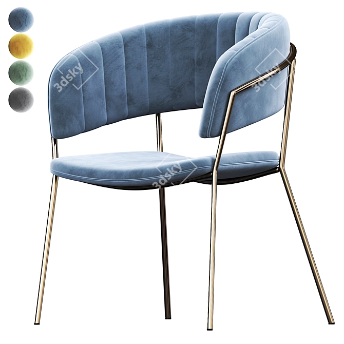 Pisa Velvet Chair: Deephouse Pro 3D model image 1