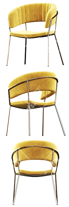 Pisa Velvet Chair: Deephouse Pro 3D model image 3