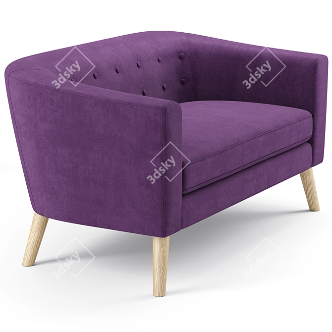 Mid-Century Modern Bridie Loveseat 3D model image 1