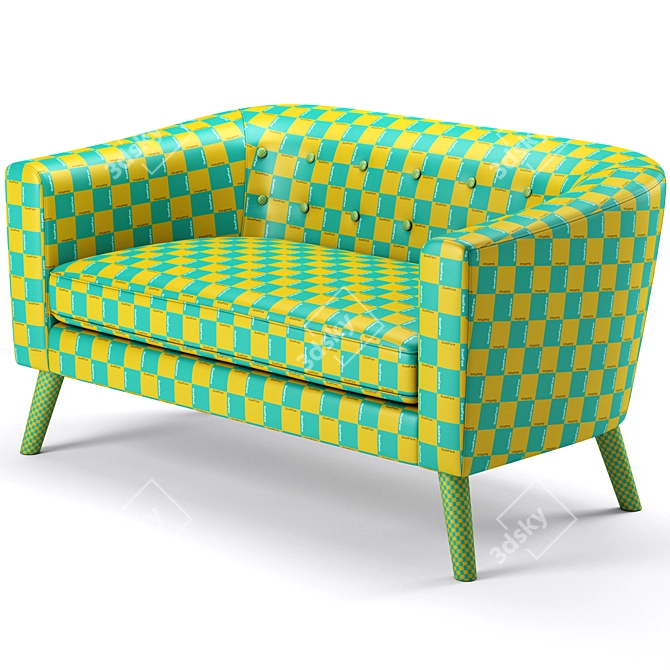 Mid-Century Modern Bridie Loveseat 3D model image 4